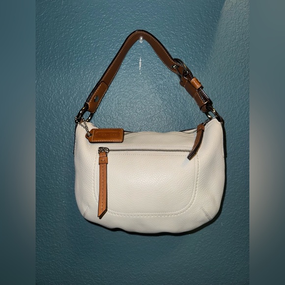 Coach Soho White Pebbled Leather Slouchy Hobo Bag
